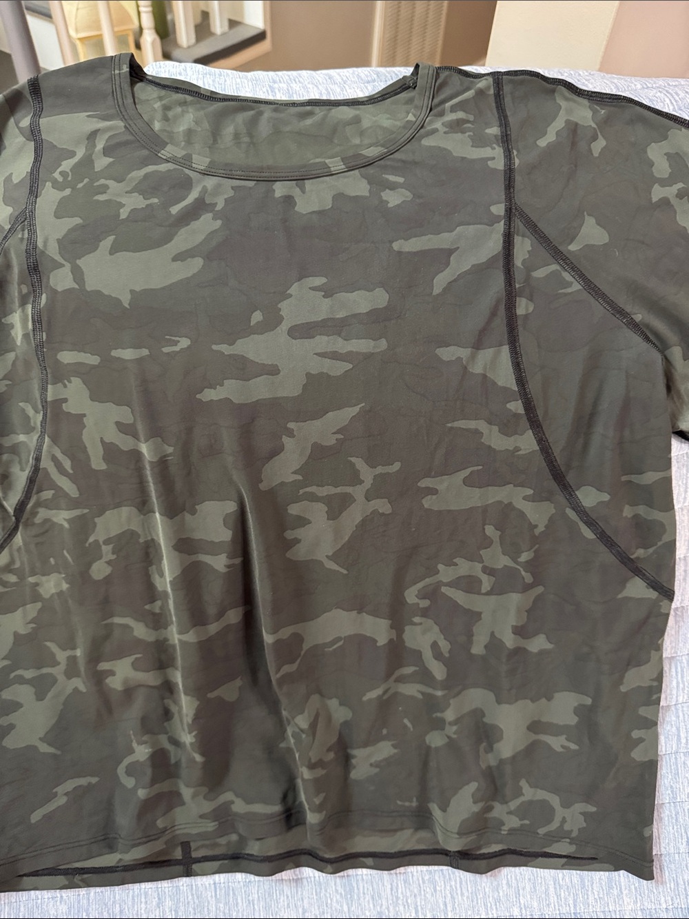 lululemon athletica Olive Camo Crewneck Top